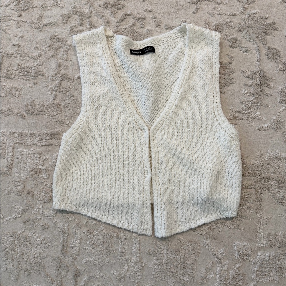 Knit sweater vest blouse top XS